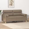 vidaXL 2-osobowa sofa wypoczynkowa z poduszkami, taupe, 140 cm