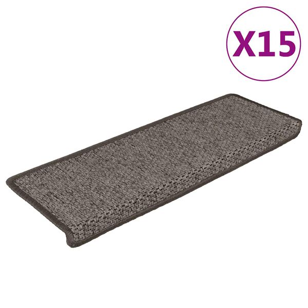 vidaXL Samoprzylepne nakładki na schody, 15 szt., 65x21x4 cm
