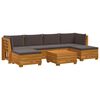 vidaXL Zestaw sof na zewnątrz 7 Sztuka brązowy Lite Drewno Akacji