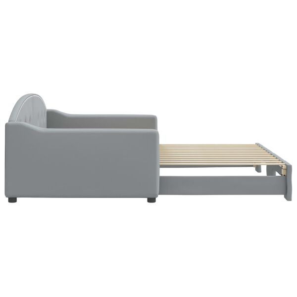 vidaXL Sofa rozsuwana, jasnoszara, 100x200 cm, tkanina