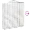 vidaXL Kosze gabionowe, 14 szt, 200x50x220/240cm, galwanizowane żelazo