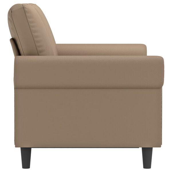 vidaXL 2-osobowa sofa, kolor cappuccino, 120 cm, sztuczna sk&oacute;ra