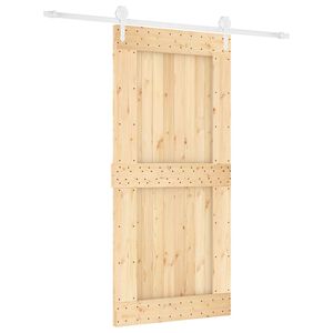 vidaXL Drzwi przesuwne 95 x 210 cm Lite Drewno Sosnowe (Nieobrobione)