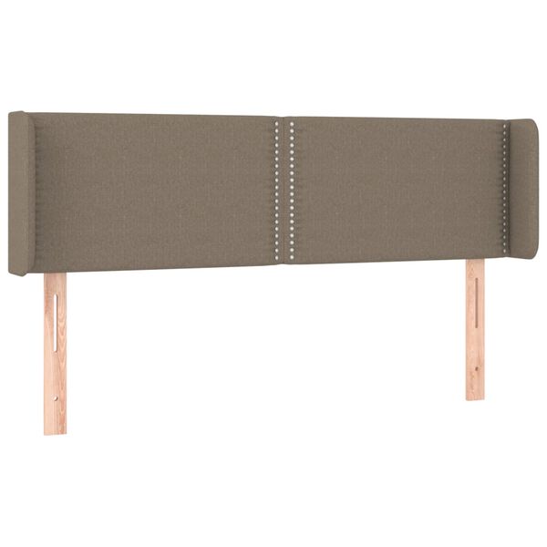 vidaXL Zagł&oacute;wek do ł&oacute;żka z LED, taupe, 147x16x78/88 cm, tkanina