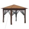 vidaXL Gazebo z 4 Ścianami 2,6 x 2,6 m Beżowy i Brązowy