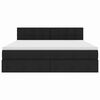 vidaXL Ł&oacute;żko z miejscem na przechowywanie i LED Czarny 160 x 200 cm