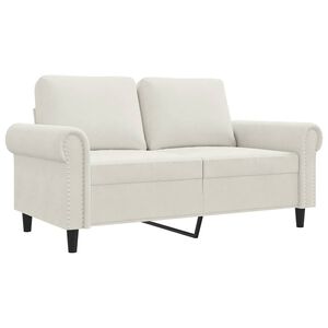 vidaXL Sofa 2-osobowa, kremowy, 120 cm, tapicerowana aksamitem