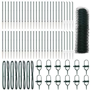 vidaXL Słupek ogrodzeniowy. Zielony 100 x 0,4 m (siatka 36 mm)