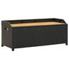 vidaXL Ławka ogrodowa ze schowkiem, 120 cm, polirattan, czarna
