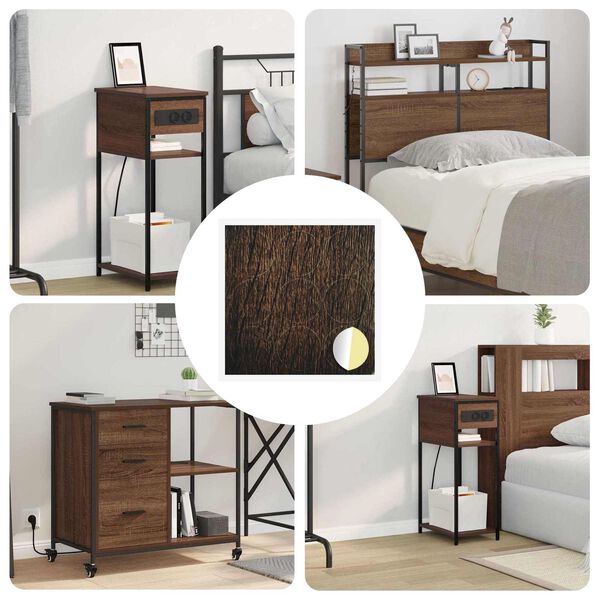 vidaXL Okładka Śrubowa Samoprzylepna 12 pcs Brązowy dąb &Oslash; 20 x 0,5 mm