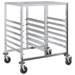 vidaXL W&oacute;zek na tace z 12 pojemnikami GN 75x55x87 cm Stal nierdzewna