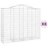 vidaXL Kosze gabionowe, 8 szt, 200x50x160/180 cm, galwanizowane żelazo