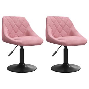 vidaXL Obrotowe krzesła stołowe, 2 szt., r&oacute;żowe, aksamitne