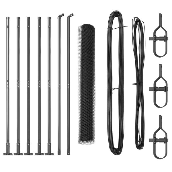 vidaXL Słupek ogrodzeniowy. Szary 10 x 0,8 m (siatka 13 mm) Stal i PVC
