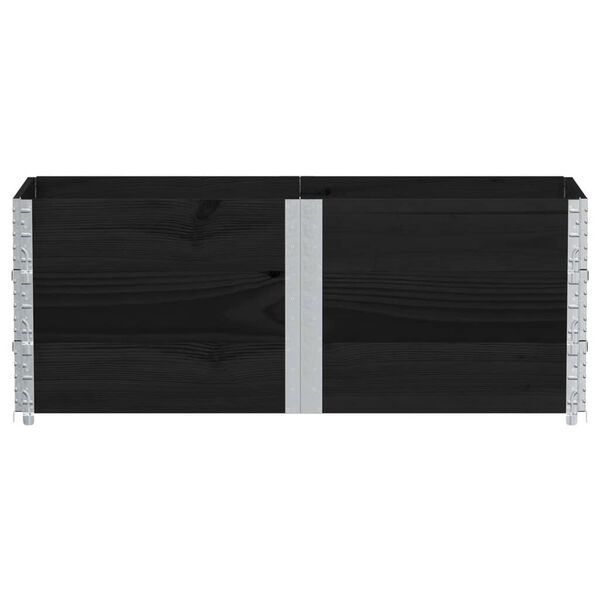 vidaXL Donica ogrodowa, czarna, 150x50 cm, lite drewno sosnowe
