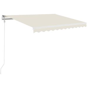 vidaXL Ręcznie zwijana markiza z LED, 350 x 250 cm, kremowa