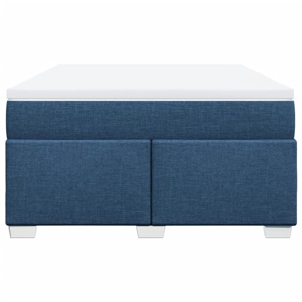 vidaXL Ł&oacute;żko kontynentalne z materacem, niebieskie, tkanina, 160x200cm