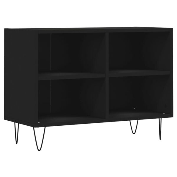 vidaXL Szafka pod TV, czarna, 69,5x30x50 cm, materiał drewnopochodny