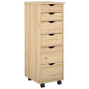 vidaXL Rolkowa szafka 34 x 39 x 93,5 cm Lite drewno sosnowe Brązowy