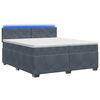 vidaXL Ł&oacute;żko Box Spring z materacem i LED ciemnoszary 200 x 200 cm