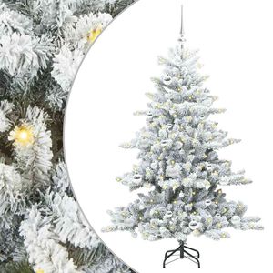 vidaXL Sztuczna choinka z zawiasami z podstawą Biały 150 cm PVC i stal