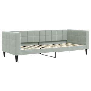 vidaXL Sofa z funkcją spania, jasnoszara, 80x200 cm, obita aksamitem