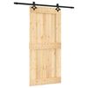 vidaXL Drzwi przesuwne Naturalny i czarny 95 x 210 cm