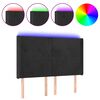 vidaXL Zagł&oacute;wek do ł&oacute;żka z LED, czarny, 147x16x118/128 cm, aksamit