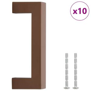 vidaXL Uchwyty do szafek, 10 szt., brąz, 96 mm, stal nierdzewna