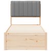 vidaXL Ramka ł&oacute;żka z tapicerowanym wezgłowiem Jasnoszary 75 x 190 cm