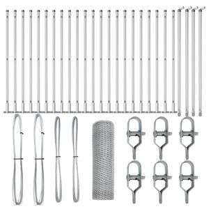 vidaXL Słupek ogrodzeniowy. Srebrny 50 x 0,5 m (siatka 25 mm) Stal