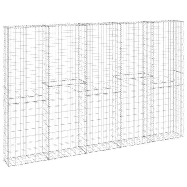 vidaXL Ściana gabionowa z pokrywami, galwanizowana stal, 300x30x200 cm