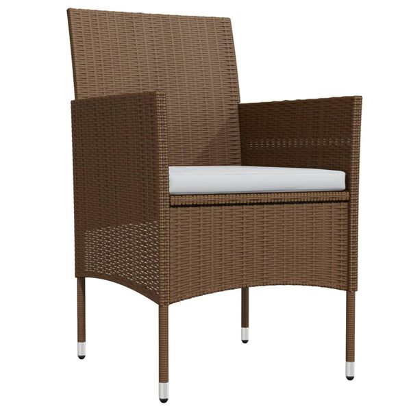 vidaXL 3-cz. zestaw mebli ogrodowych z poduszkami, brązowo-czarny