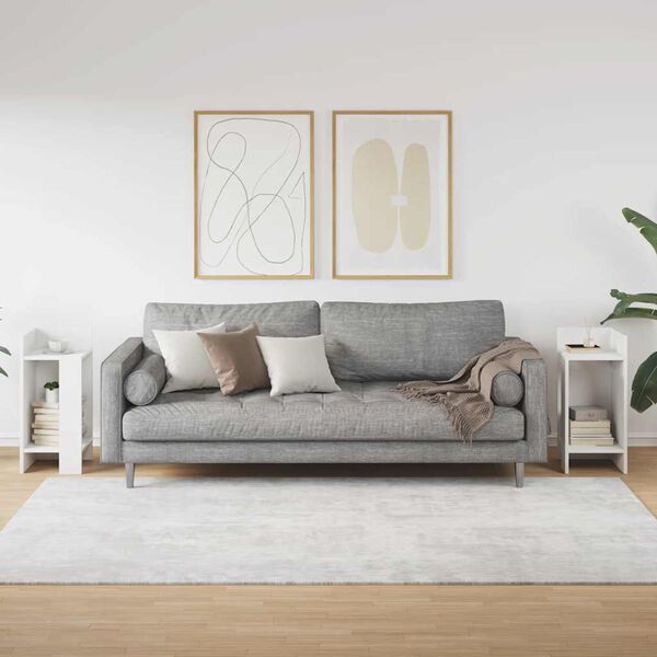 vidaXL Stoliki boczne 2 szt. z półką, białe, 25,5x27x60 cm