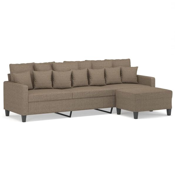 vidaXL 3-osobowa sofa z podn&oacute;żkiem, kolor taupe, 210 cm, tkaniną