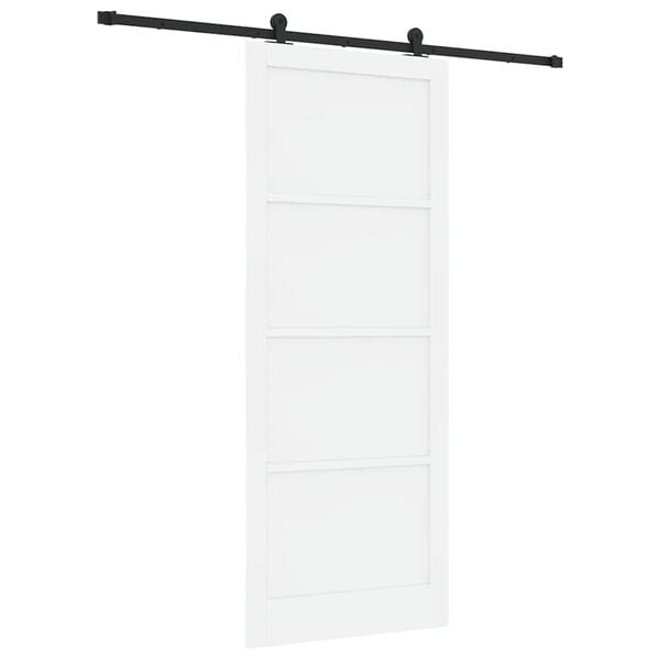 vidaXL Drzwi przesuwne ORKDAL Biały 93 x 232 cm Lite drewno sosnowe