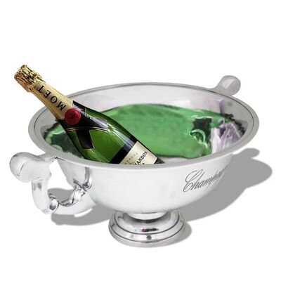 vidaXL Puchar wiaderko na szampana, aluminium, srebrne