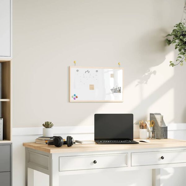 vidaXL Tablica magnetyczna z ramą z litego drewna sosnowego 60x40 cm