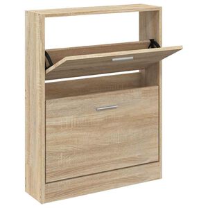 vidaXL Szafka na buty Dąb 59x17x81 cm Drewno konstrukcyjne