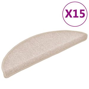 vidaXL Maty na schody 15 szt. 56x17x3 cm Taupe P&oacute;łokrągłe