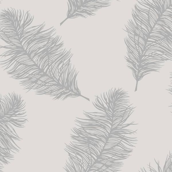 DUTCH WALLCOVERINGS Tapeta Fawning Feather, jasnoszara