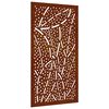 vidaXL Ogrodowa dekoracja ścienna, 105x55 cm, stal kortenowska, liście