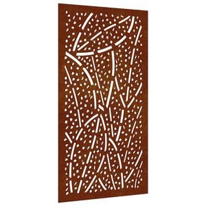 vidaXL Ogrodowa dekoracja ścienna, 105x55 cm, stal kortenowska, liście