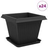 vidaXL Doniczki 24 pcs Czarny 38 x 38 x 30 cm Z tworzywa sztucznego