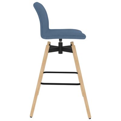 vidaXL Obrotowe krzesła barowe, 2 szt., niebieskie, obite tkaniną