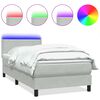 vidaXL Ł&oacute;żko kontynentalne z materacem i LED, jasnoszare, aksamit, 100x220cm