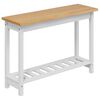 VidaXL Konsola z p&oacute;łką EKAI Biały 112 x 35 x 76 cm Lite drewno sosnowe