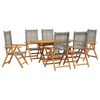vidaXL Zestaw do jadalni w ogrodzie 7 pcs Szary Lite Drewno Akacji