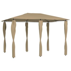 vidaXL Altana z pokryciem słupków 3x4x2,6 m, taupe, 160 g/m²