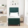 vidaXL Ł&oacute;żko sprężynowe z materacem Ciemna zieleń 80 x 200 cm tkanina